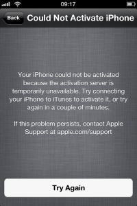 Apple Activation Error