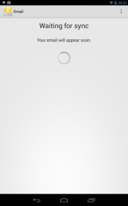 Nexus 7 Waiting for Sync