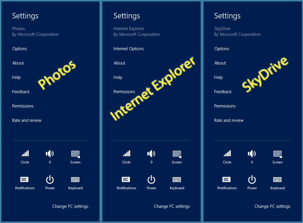 Windows 8 Surface RT Settings Changes